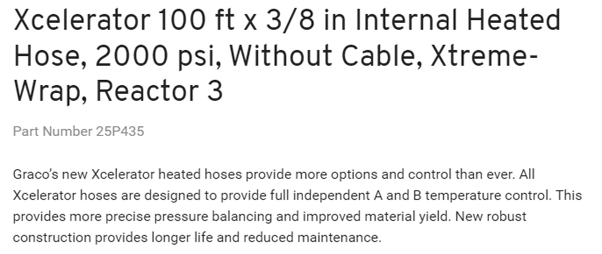 GRACO HEATED HOSE